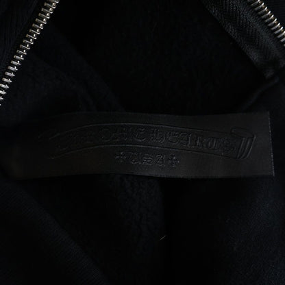 Chrome Hearts Not Calf Hair Leather Cross Patch Half Zip Sweatshirt Black — view 7