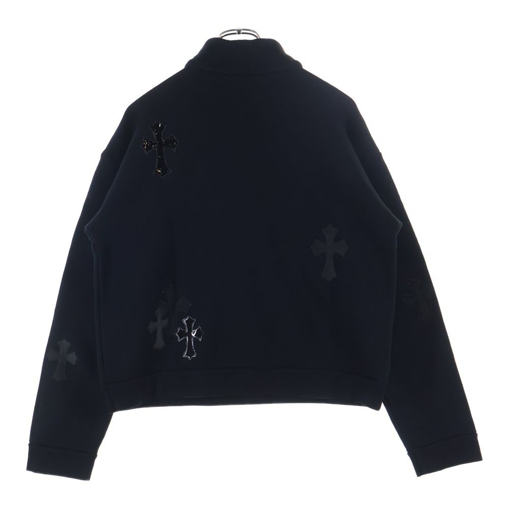 Chrome Hearts Not Calf Hair Leather Cross Patch Half Zip Sweatshirt Black — view 2