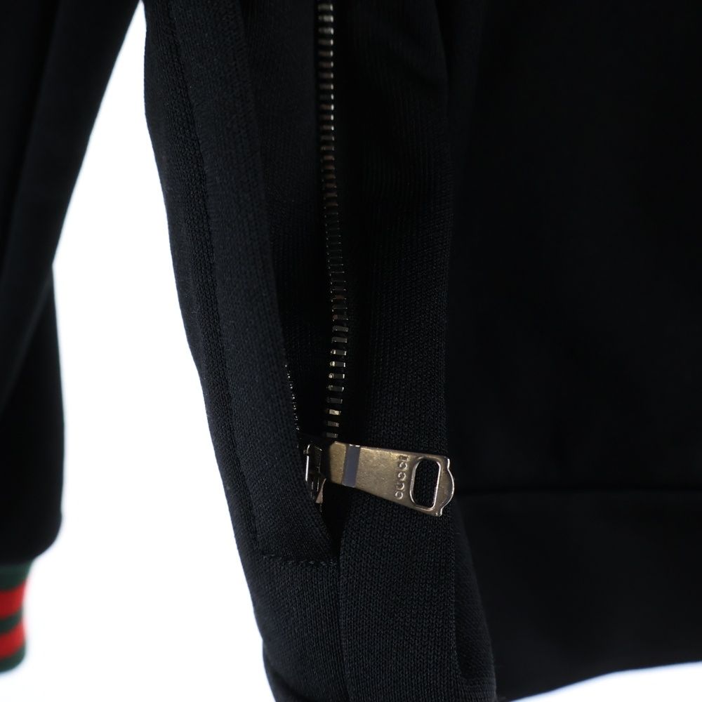 Gucci Side Line Stand Collar Zip Up Technical Jersey Track Jacket Black — view 6