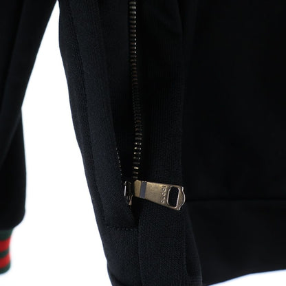Gucci Side Line Stand Collar Zip Up Technical Jersey Track Jacket Black — view 6
