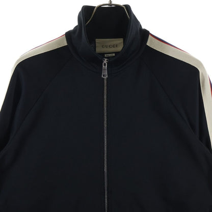 Gucci Side Line Stand Collar Zip Up Technical Jersey Track Jacket Black — view 3