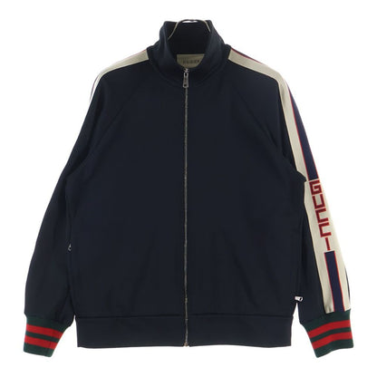 Gucci Side Line Stand Collar Zip Up Technical Jersey Track Jacket Black