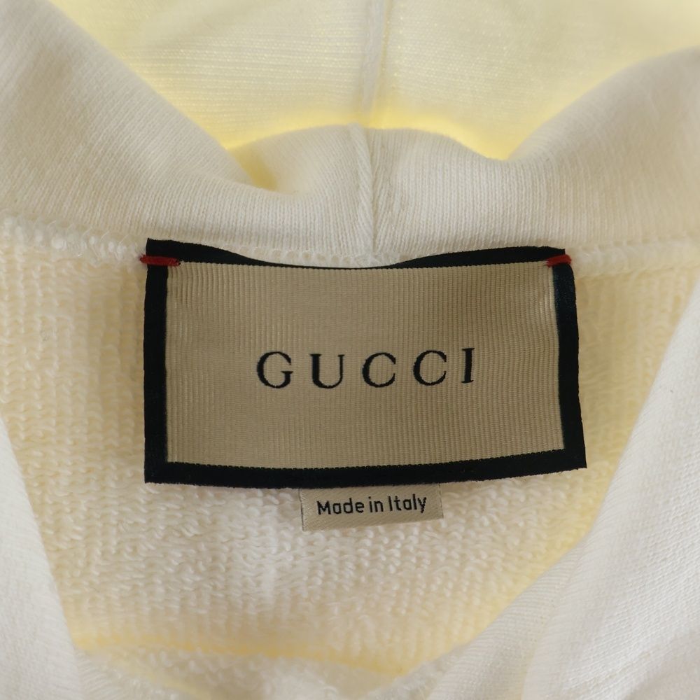 Gucci Firenze Hooded Sweatshirt Shirt Fringe Logo Print Pullover Hoodie White — view 6
