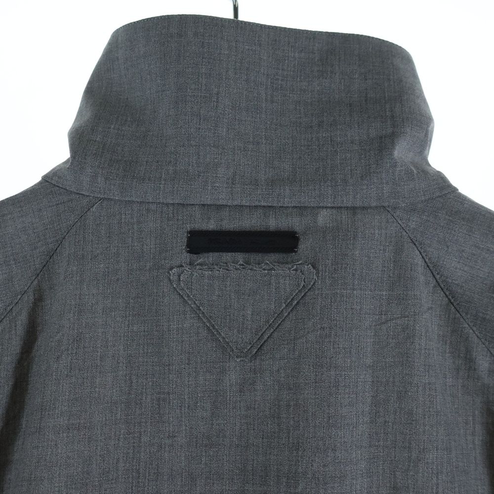 Prada Zip Up Wool Track Jacket Gray — view 4