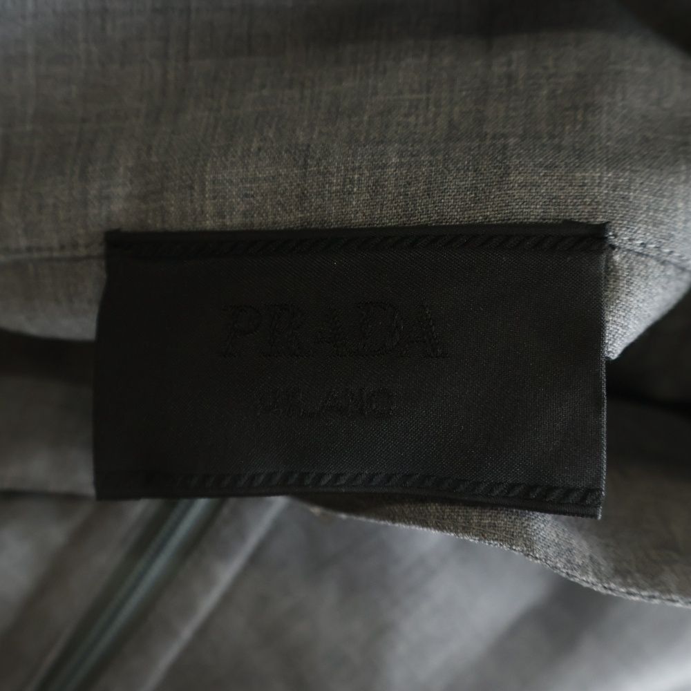 Prada Zip Up Wool Track Jacket Gray — view 7