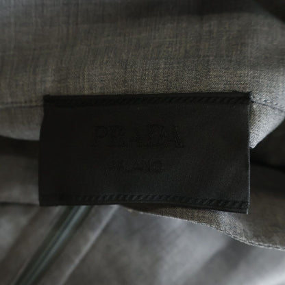 Prada Zip Up Wool Track Jacket Gray — view 7