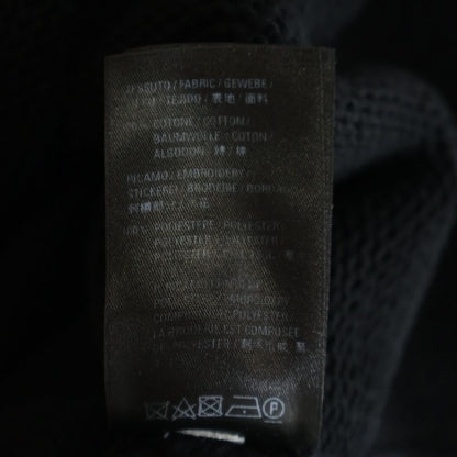 Balenciaga Braided Knit V-neck Sweater Blade Logo Embroidered Back Print Cotton — view 7