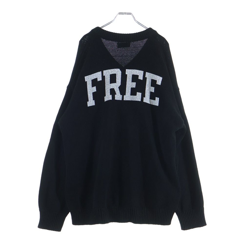 Balenciaga Braided Knit V-neck Sweater Blade Logo Embroidered Back Print Cotton