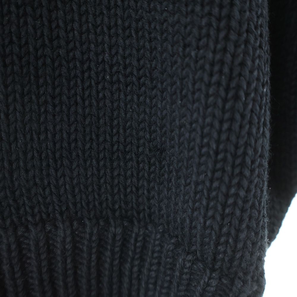 Balenciaga Braided Knit V-neck Sweater Blade Logo Embroidered Back Print Cotton — view 4