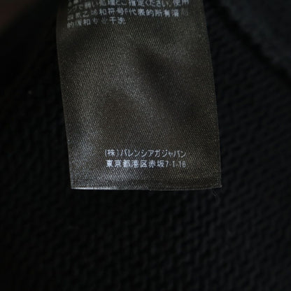 Balenciaga Braided Knit V-neck Sweater Blade Logo Embroidered Back Print Cotton — view 8