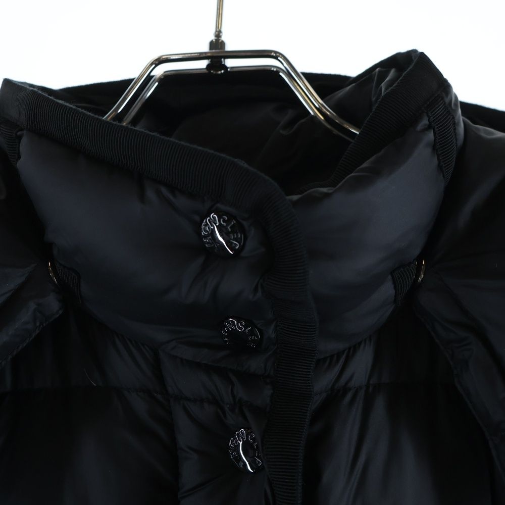 Moncler Hermine Hooded Down Jacket Coat Black — view 3