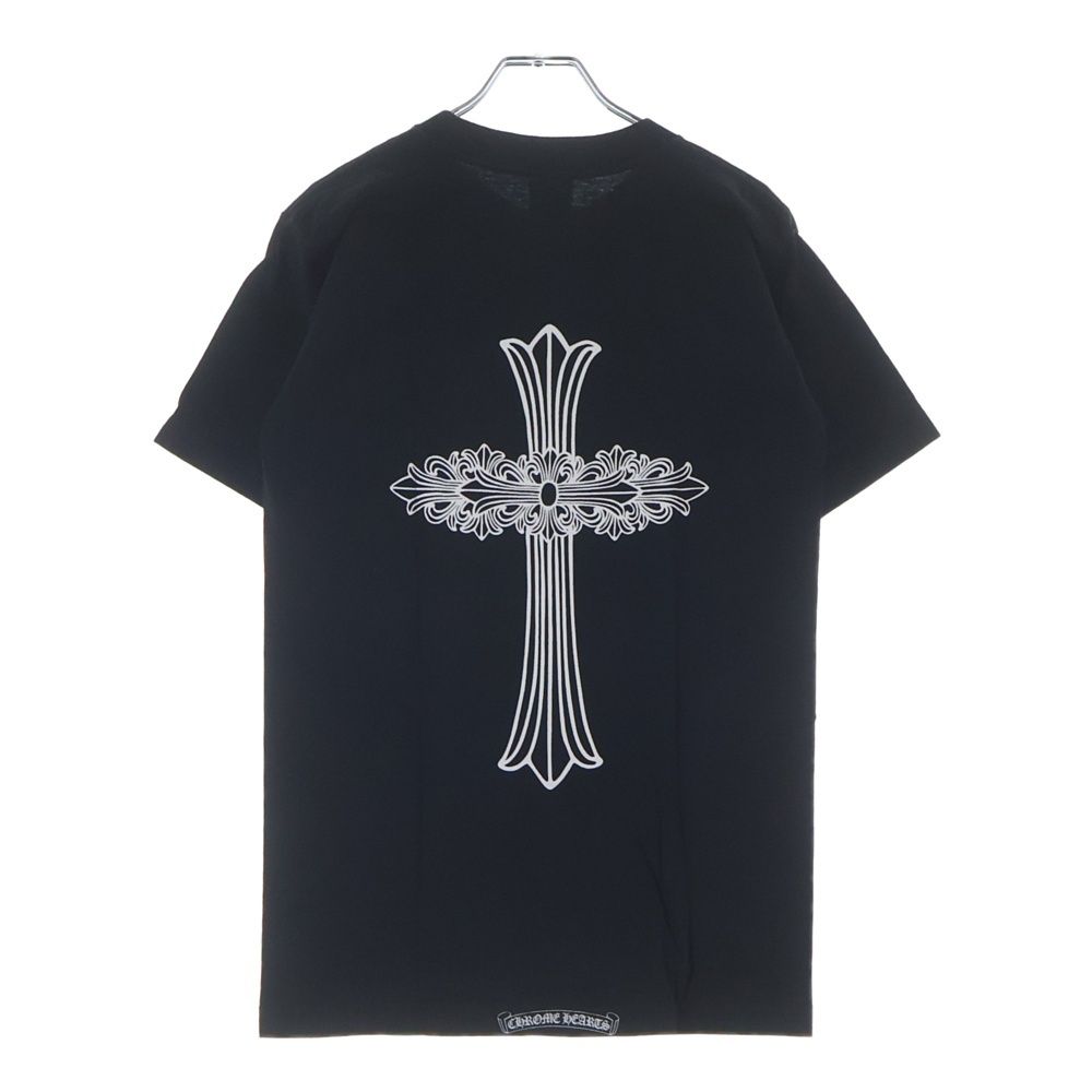 Chrome Hearts Vintage Back Cross Floral Neck Print Crew Short Sleeve T-Shirt