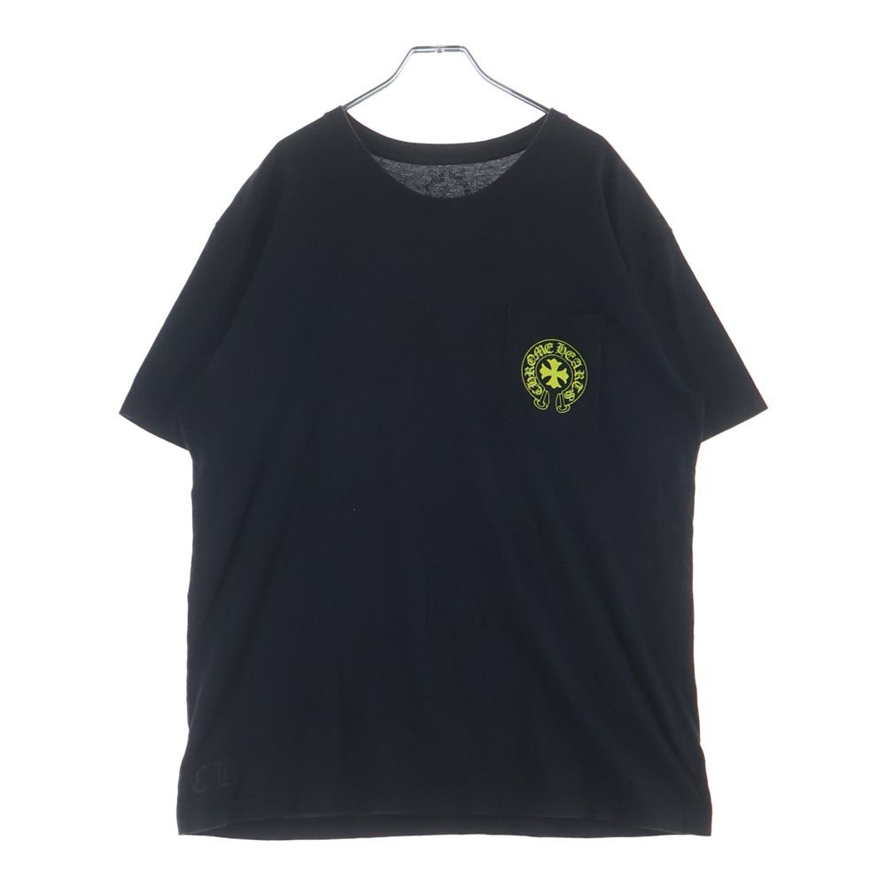 Chrome Hearts Vertical Logo Tee Short Sleeve T-Shirt Black Yellow — view 2