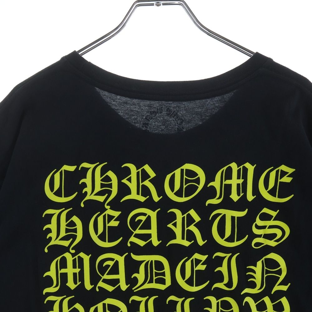 Chrome Hearts Vertical Logo Tee Short Sleeve T-Shirt Black Yellow — view 4