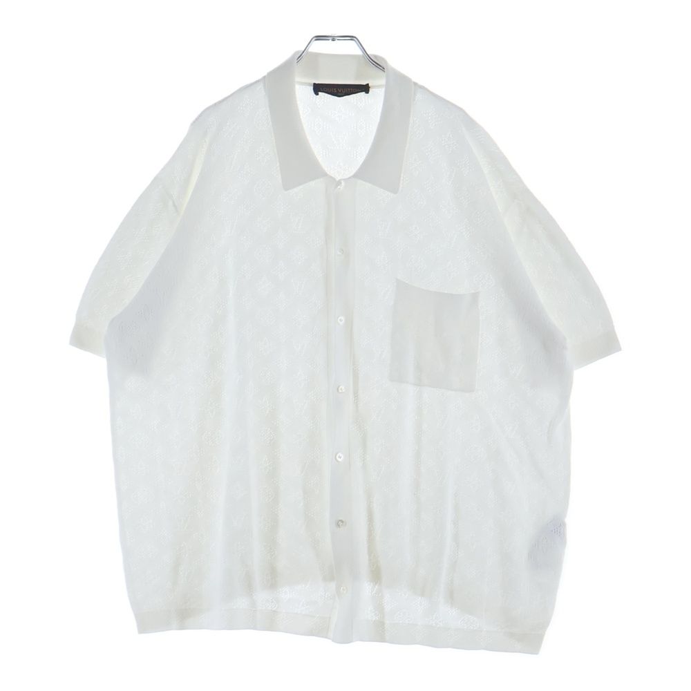Louis Vuitton Monogram Pointer Short Sleeve Cotton Shirt White