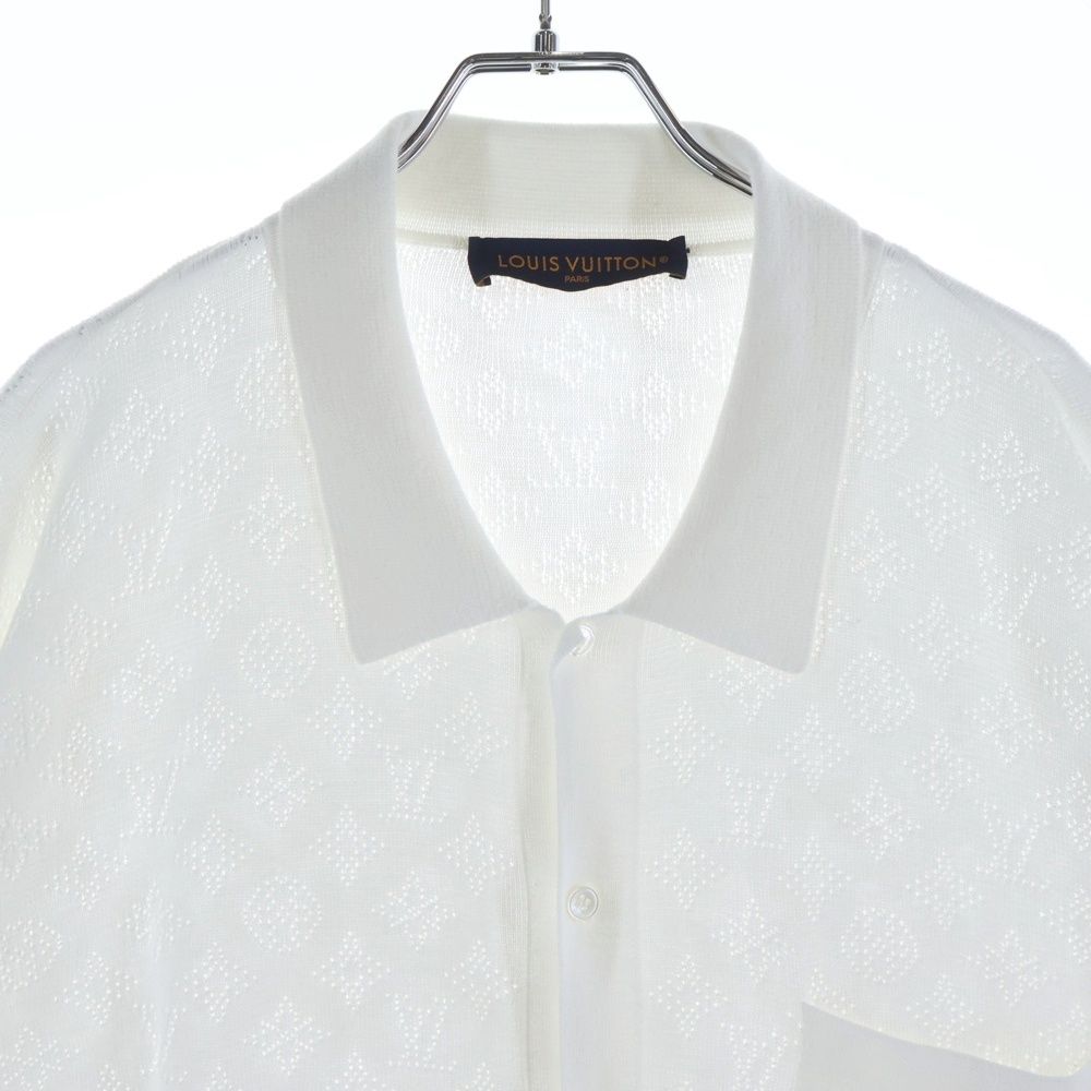 Louis Vuitton Monogram Pointer Short Sleeve Cotton Shirt White — view 3
