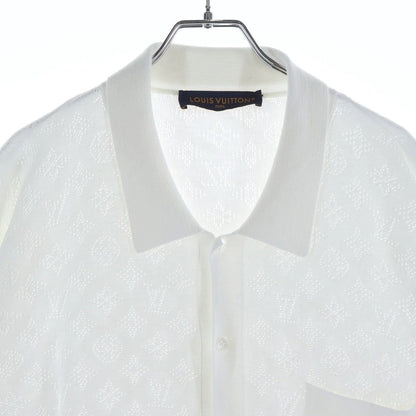 Louis Vuitton Monogram Pointer Short Sleeve Cotton Shirt White — view 3