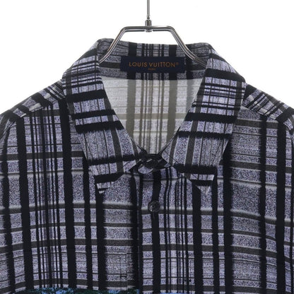 Louis Vuitton Plaid Photographic Print Oversize Long Sleeve Shirt Jacket Gray — view 3