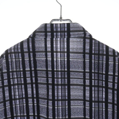 Louis Vuitton Plaid Photographic Print Oversize Long Sleeve Shirt Jacket Gray — view 4