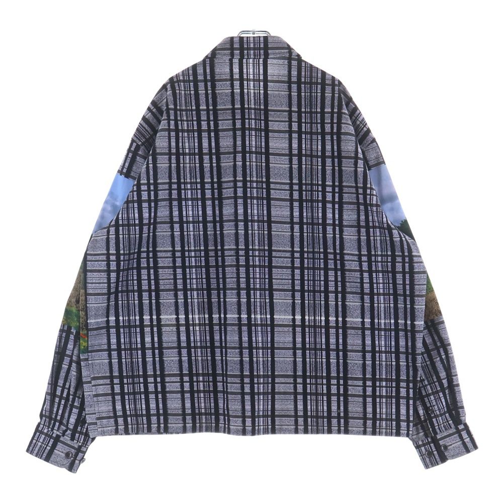 Louis Vuitton Plaid Photographic Print Oversize Long Sleeve Shirt Jacket Gray — view 2