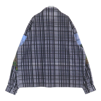 Louis Vuitton Plaid Photographic Print Oversize Long Sleeve Shirt Jacket Gray — view 2