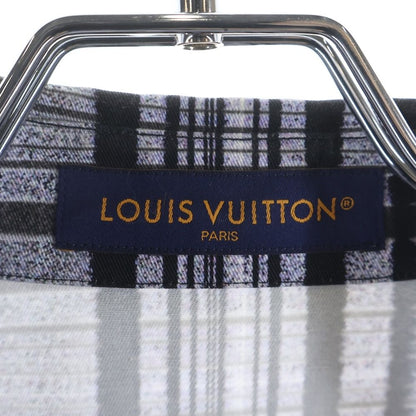 Louis Vuitton Plaid Photographic Print Oversize Long Sleeve Shirt Jacket Gray — view 6