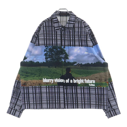 Louis Vuitton Plaid Photographic Print Oversize Long Sleeve Shirt Jacket Gray