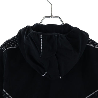 Gucci Interlocking Logo Jacquard Zip Up Hooded Jacket Black — view 4