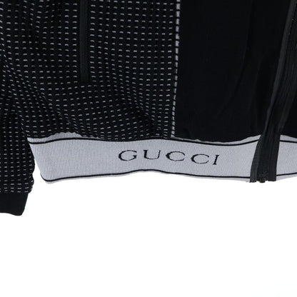 Gucci Interlocking Logo Jacquard Zip Up Hooded Jacket Black — view 5