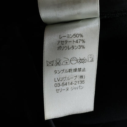 Celine Side Line Rayon Acetate Easy Tapered Pants Black — view 8