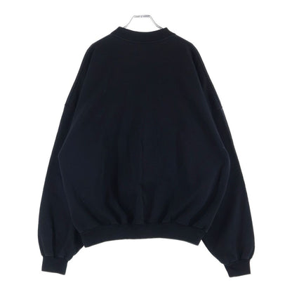Balenciaga Front Logo Embroidery Crew Neck Sweatshirt Black