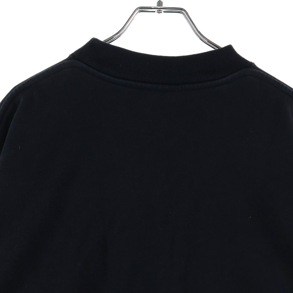 Balenciaga Front Logo Embroidery Crew Neck Sweatshirt Black — view 4