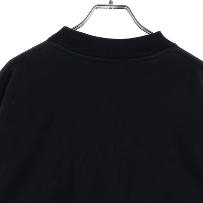 Balenciaga Front Logo Embroidery Crew Neck Sweatshirt Black — view 4