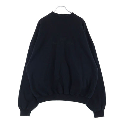 Balenciaga Front Logo Embroidery Crew Neck Sweatshirt Black — view 2