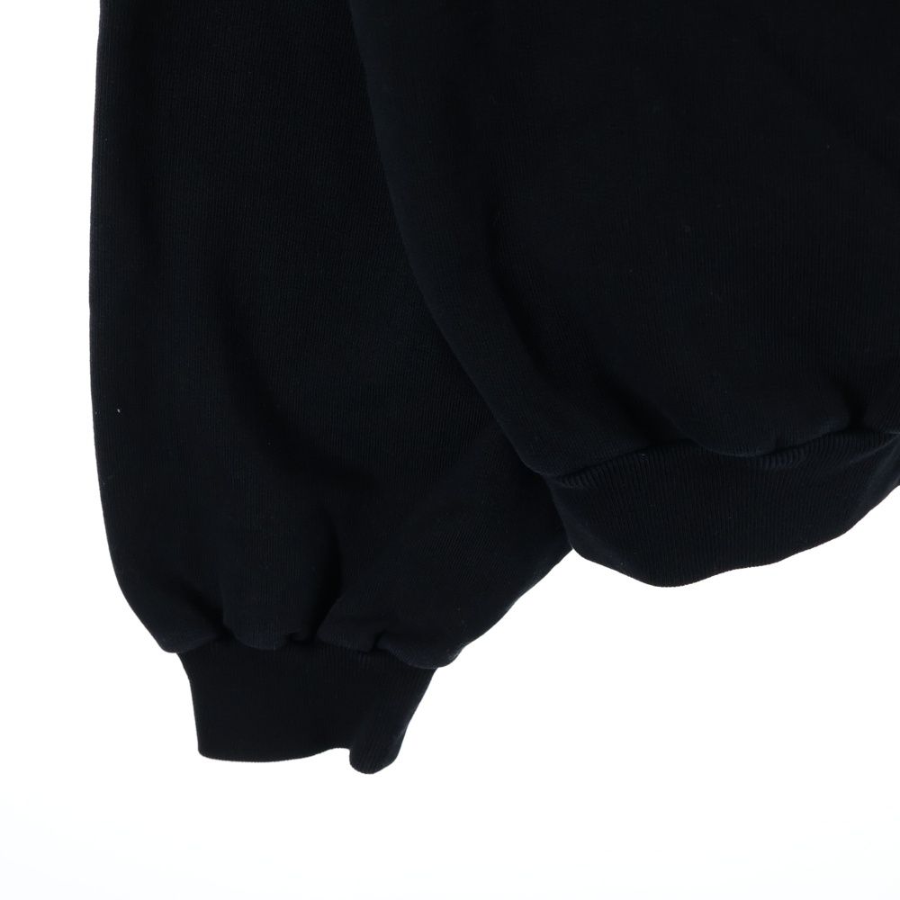 Balenciaga Front Logo Embroidery Crew Neck Sweatshirt Black — view 5