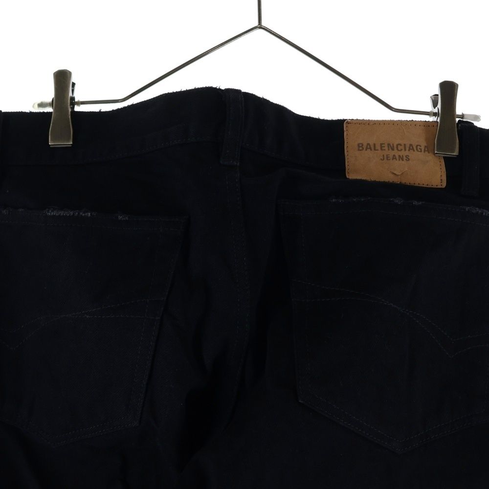 Balenciaga Layered Low Waist Fitted Shirt Docking Low Rise Denim Pants Black — view 4