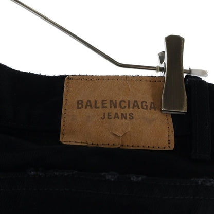 Balenciaga Layered Low Waist Fitted Shirt Docking Low Rise Denim Pants Black — view 5