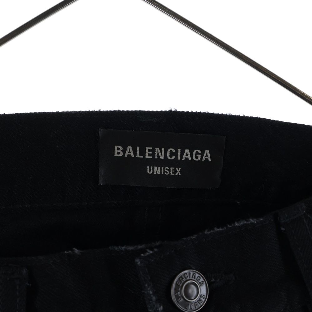 Balenciaga Layered Low Waist Fitted Shirt Docking Low Rise Denim Pants Black — view 6