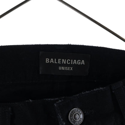 Balenciaga Layered Low Waist Fitted Shirt Docking Low Rise Denim Pants Black — view 6