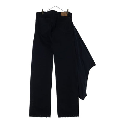 Balenciaga Layered Low Waist Fitted Shirt Docking Low Rise Denim Pants Black — view 2