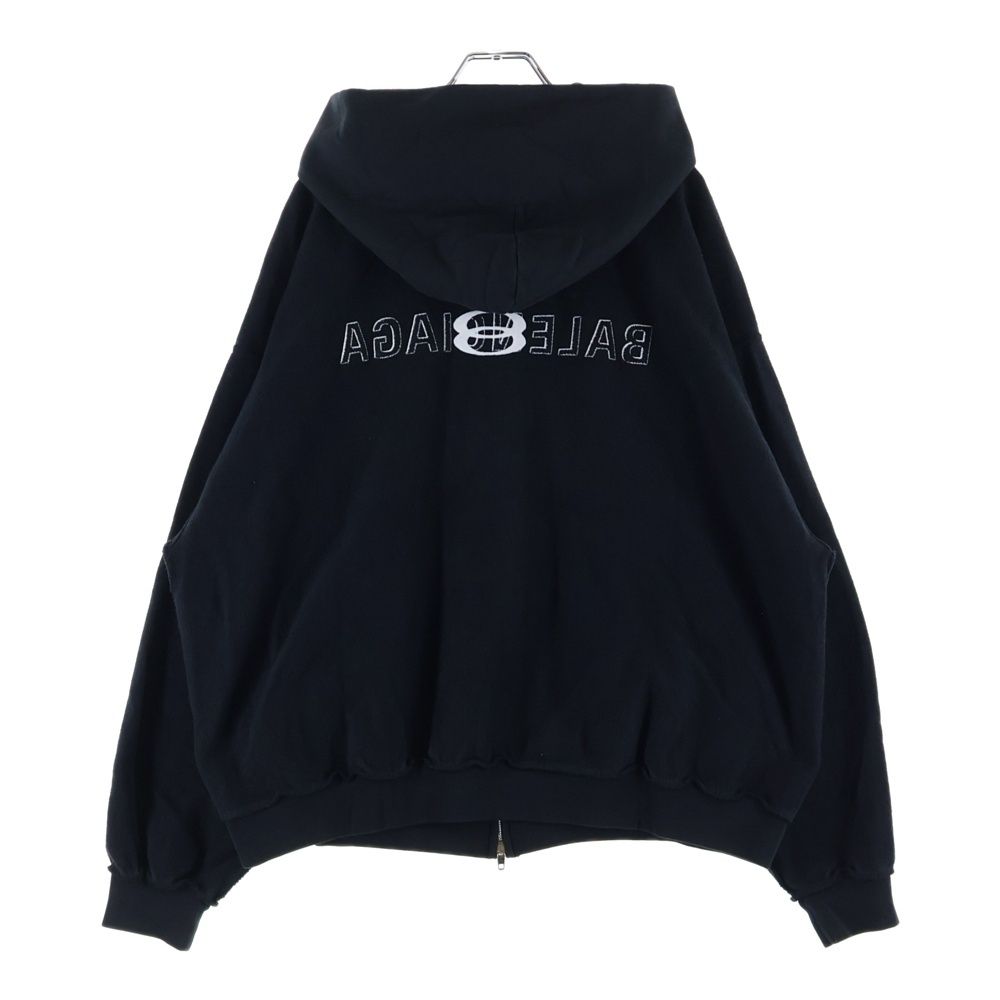 Balenciaga Inside Out Zipup Hoodie Out Zip Black