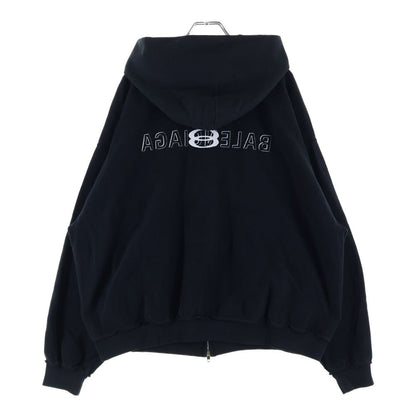 Balenciaga Inside Out Zipup Hoodie Out Zip Black