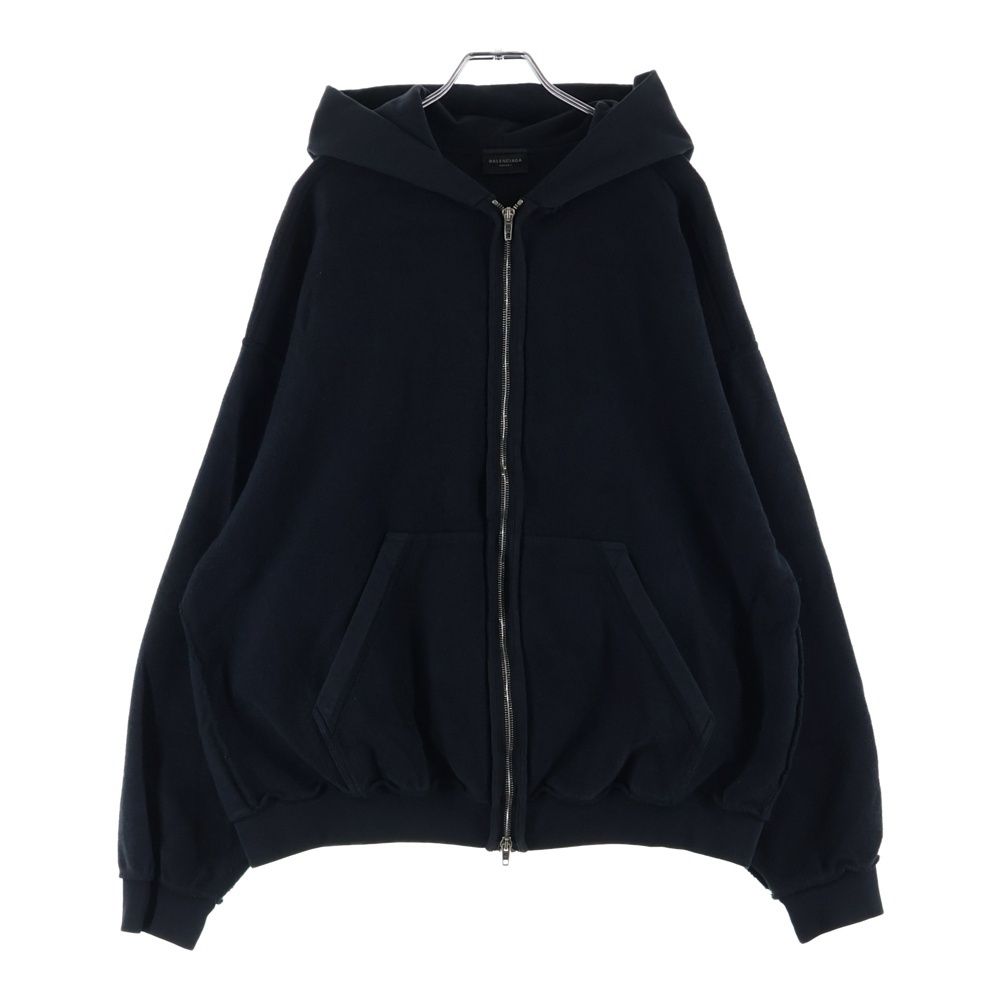 Balenciaga Inside Out Zipup Hoodie Out Zip Black — view 2