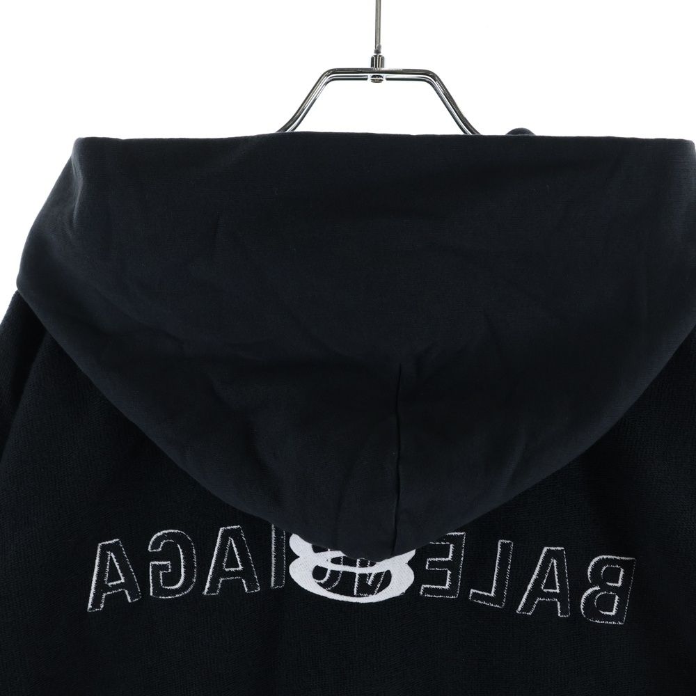 Balenciaga Inside Out Zipup Hoodie Out Zip Black — view 4