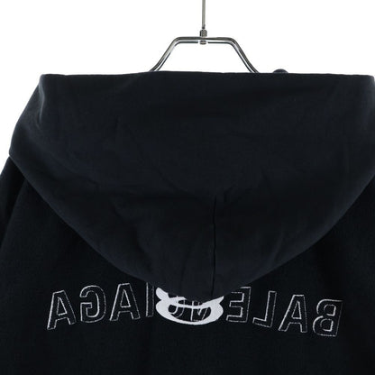 Balenciaga Inside Out Zipup Hoodie Out Zip Black — view 4