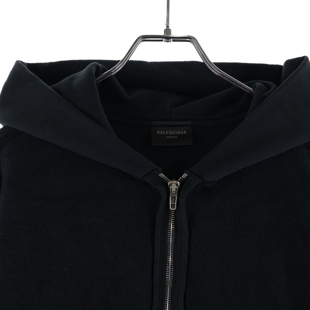 Balenciaga Inside Out Zipup Hoodie Out Zip Black — view 3