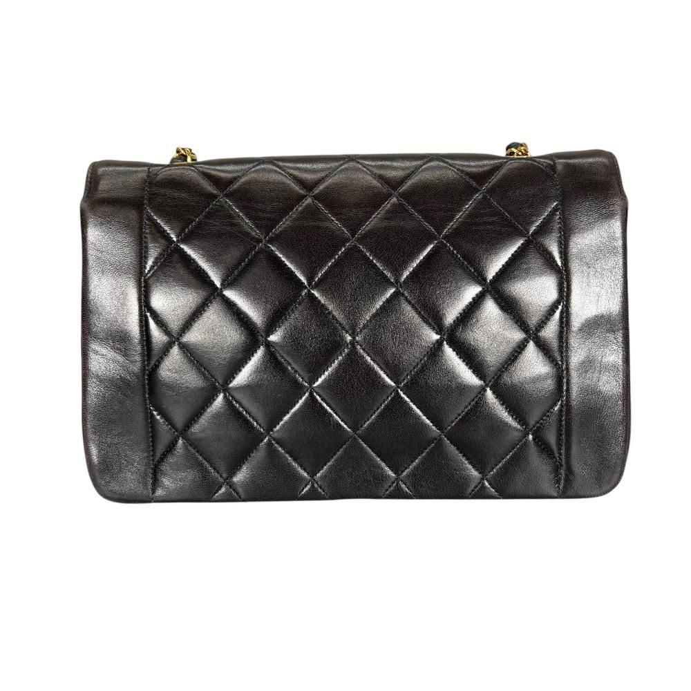 Chanel Shoulder Bag Diana 25 Gold Chain CC Logo Lambskin Black — view 2