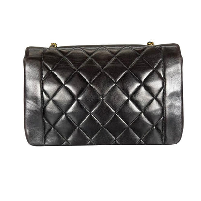 Chanel Shoulder Bag Diana 25 Gold Chain CC Logo Lambskin Black — view 2