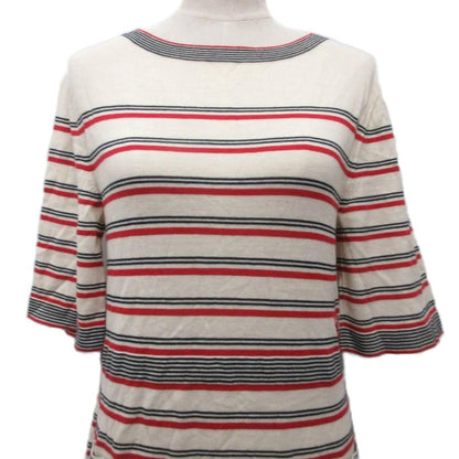 Chanel CC Logo Dress Calf Long Short Sleeve Border Button Embroidery Cashmere — view 4