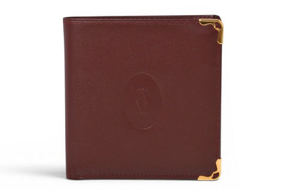Cartier Fold Wallet Bifold Vintage Must de Cartier Bordeaux
